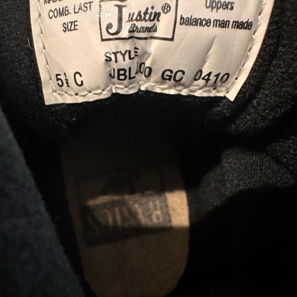 Justin Lace Up Boots Size 5 1/2 C - Picture 3 of 6